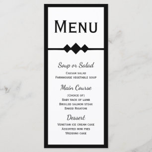 Menu - Minimalist Black White Wedding Party