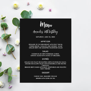 Menu program black white