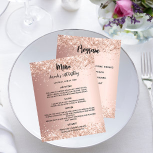 Menu program rose gold birthday party