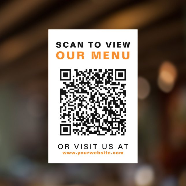 Menu QR Code Restaurant Cafe (Menu QR Code Restaurant Cafe Window Cling)