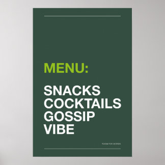 MENU: SNACKS – Funny Kitchen Poster