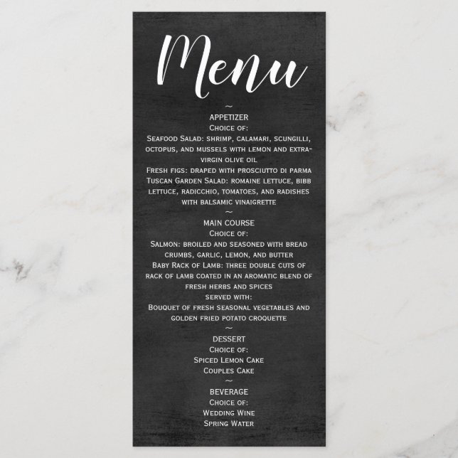 Menu - Statement Chalkboard Script (Front)