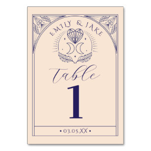 Menu Table Tarot Mystic Crystal Moons Numbers Number