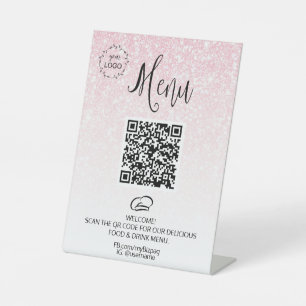 *~* Menu Table Tent Glitter tabletop Pedestal Sign