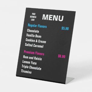Menu Template, Menu Signage, Price List Pedestal Sign