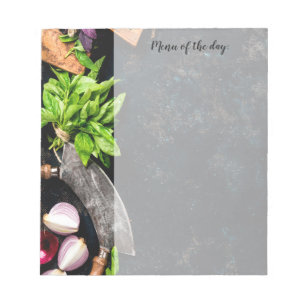 Menu today meals food dinner kitchen family notepad