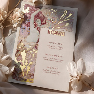 Menu Vintage Mermaid Art Nouveau