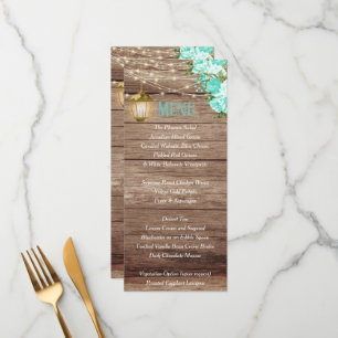 Menu - Weathered Wood and Lantern - Teal