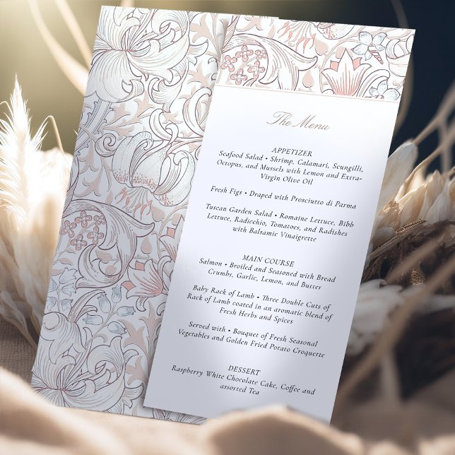 Menu Wedding Golden Lilies William Morris Invitation (Creator Uploaded)