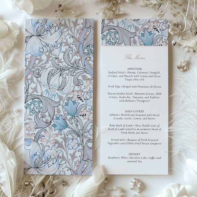 Menu Wedding Golden Lilies William Morris Invitation (Creator Uploaded)