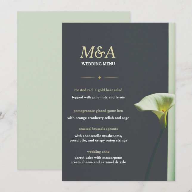 Menu Wedding Invitation (Front/Back)