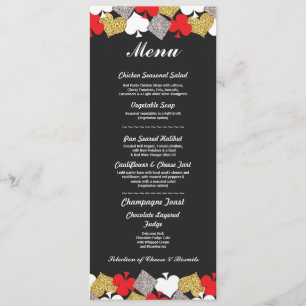 Menu Wedding Reception Las Vegas Casino Card