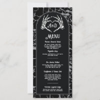 Menu Wedding Reception Skeleton Heart Hands