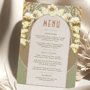 Menu Wedding Vintage Art Nouveau by Mucha Invitati Invitation