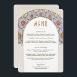 Menu Wedding Vintage Art Nouveau by Mucha Invitati Invitation<br><div class="desc">Menu Card in Art Nouveau style for your vintage-themed wedding by Alphonse Mucha in a floral, romantic, and whimsical design. Victorian flourishes complement classic art deco fonts. Please enter your custom information, and you're done. If you wish to change the design further, click the blue "Customise It" button. Thank you...</div>