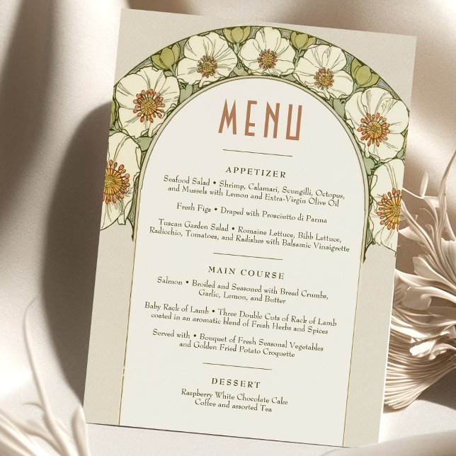 Menu Wedding Vintage Art Nouveau by Mucha Invitation (Creator Uploaded)