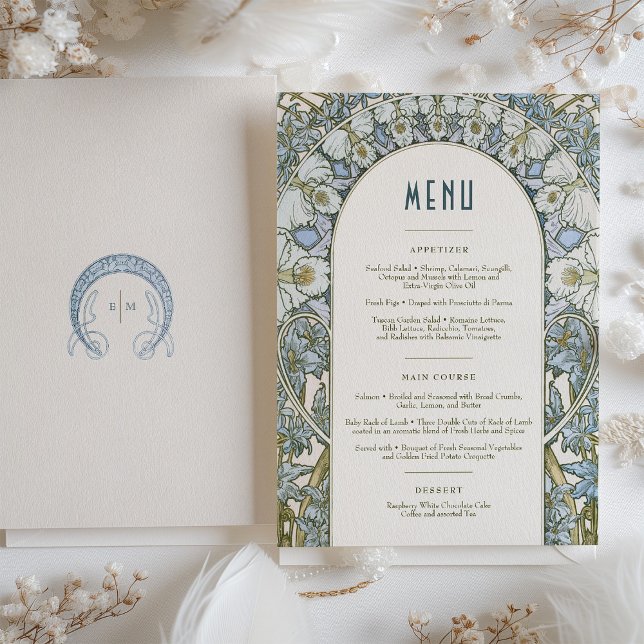 Menu Wedding Vintage Art Nouveau by Mucha Invitation (Creator Uploaded)