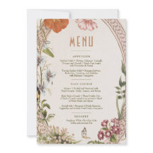Menu Wedding Vintage Card
