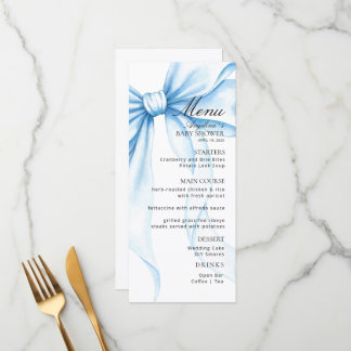 Menus for a modern  baby shower.