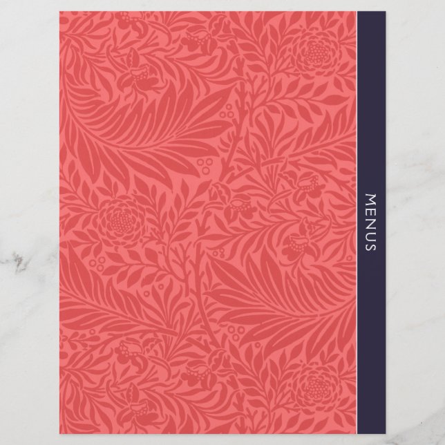 Menus | Recipe Divider | Vintage Red Floral (Front)