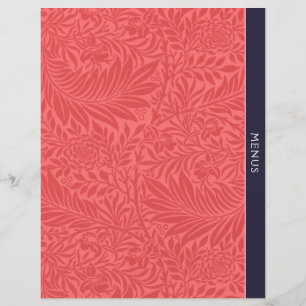 Menus Recipe Divider Vintage Red Floral