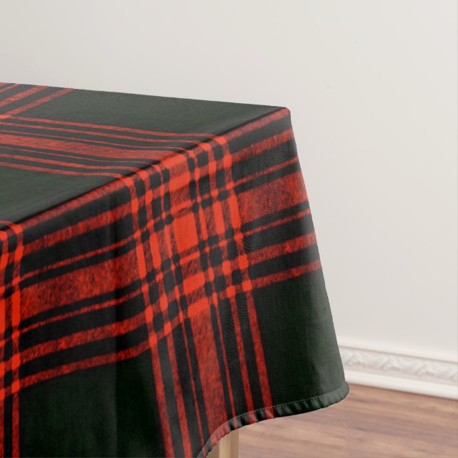 Menzies Antique Hunting Tartan Plaid Scottish Tablecloth (In Situ)