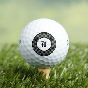 Menzies Black Tartan Clan Plaid Golf Balls