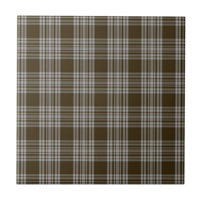 Menzies Brown Clan Tartan Scottish Plaid Tile (Front)