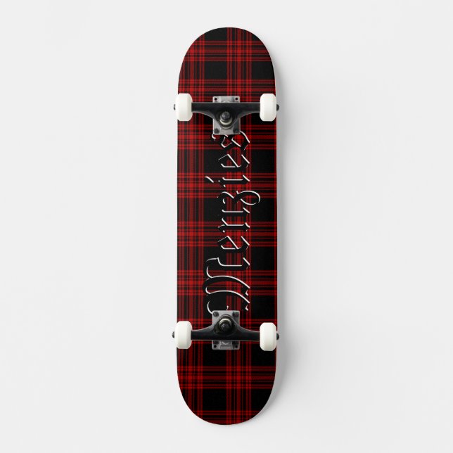 Menzies Hunting Tartan Scottish Plaid Pattern Skateboard (Front)