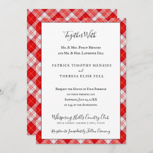 Menzies Red Clan Tartan Scottish Plaid Invitation