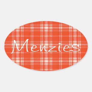 Menzies Scottish clan tartan Oval Sticker