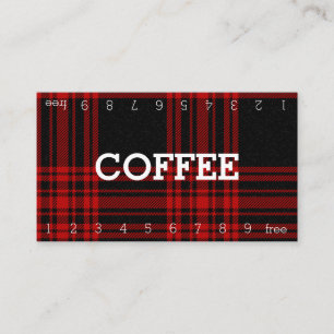 Menzies Tartan Double Number Coffee Punch-Card Loyalty Card
