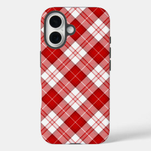 Menzies tartan red white plaid iPhone 16 case