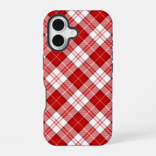 Menzies tartan red white plaid iPhone 16 case