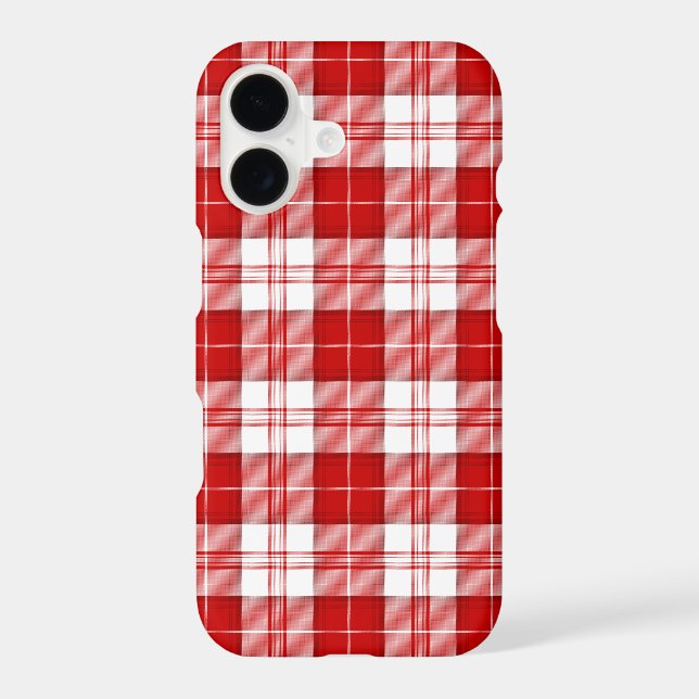 Menzies tartan red white plaid iPhone case (Back)