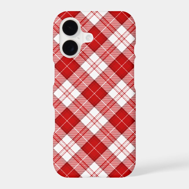 Menzies tartan red white plaid iPhone case (Back)