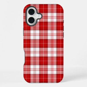 Menzies tartan red white plaid iPhone 16 plus case