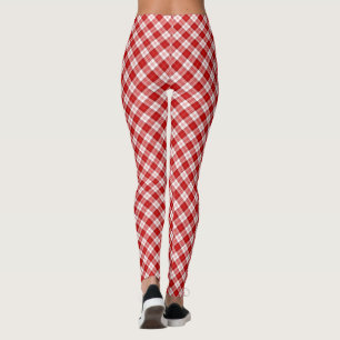 Menzies tartan red white plaid leggings