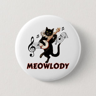 Meolody Cat Music Guitar 6 Cm Round Badge