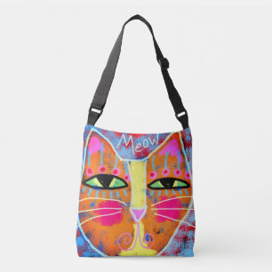 Meow!  Abstract Cat Face Crossbody Bag