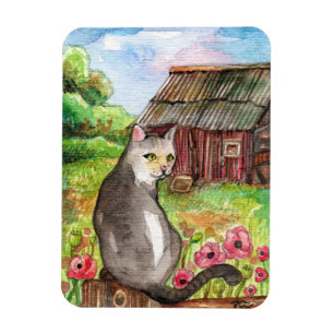 Meow at the Barn Magnet
