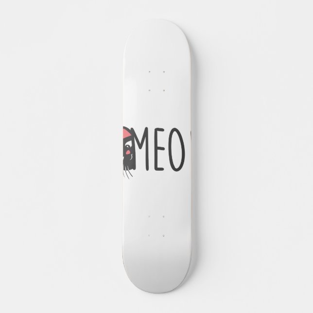 Meow cat - Choose background color Skateboard (Front)