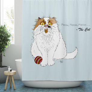 Meow Cat Funny Shower Curtain