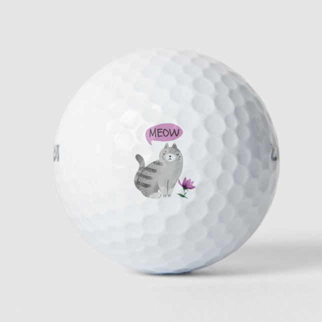 Meow Cat Golf Balls (Front)
