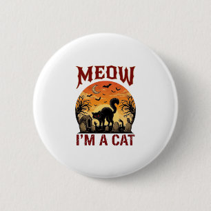 Meow Cat Halloween Black Cemetery_1 6 Cm Round Badge
