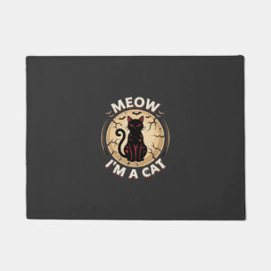 Meow Cat Halloween Graphic Design_1 Doormat