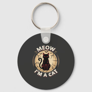 Meow Cat Halloween Graphic Design_1 Key Ring