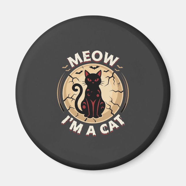 Meow Cat Halloween Graphic Design_1 Magnet (Front)