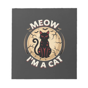 Meow Cat Halloween Graphic Design_1 Notepad