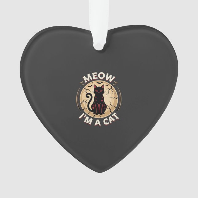 Meow Cat Halloween Graphic Design_1 Ornament (Front)
